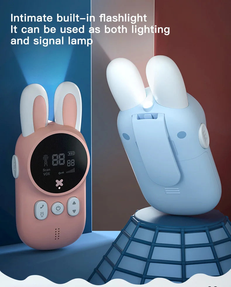 Children's walkie talkie portable handheld children's mini toy 3-KM range wireless lanyard walkie talkie holiday gift