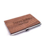 Personalized Wooden Business Card Holder - Custom Logo Wood & Metal Case for Men and Women - Perfect Gift