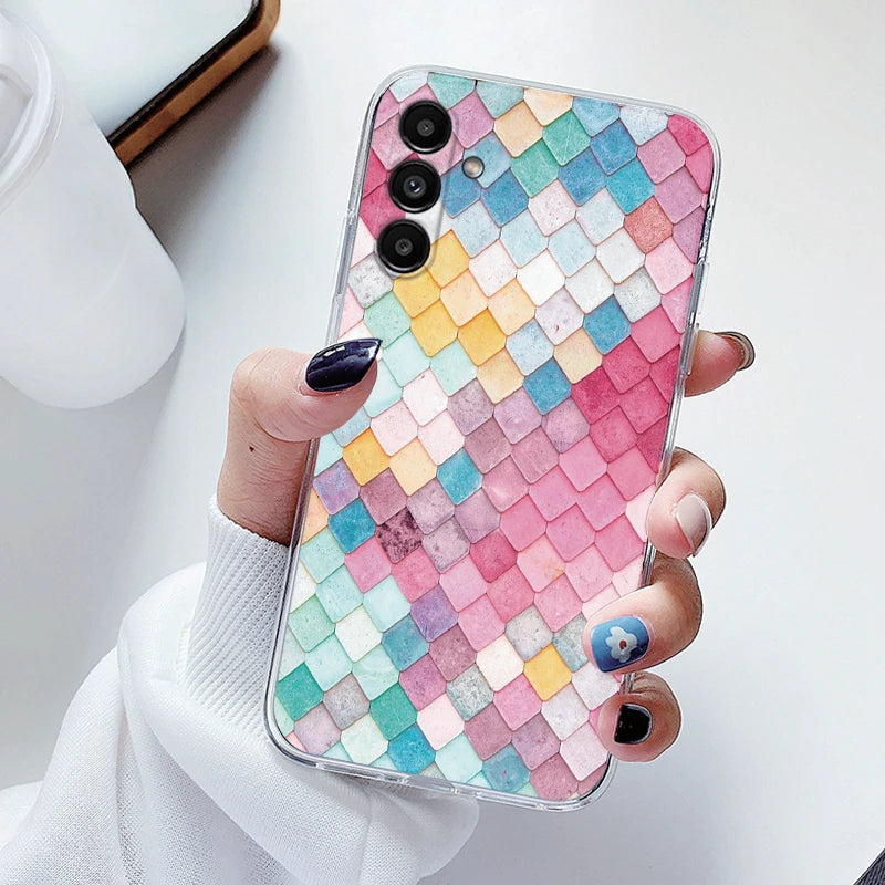 For Samsung Galaxy S23 FE Case Flowers Soft Silicone Back Case for Samsung S 23 FE Phone Cover S 23FE Coque Funda Transparent