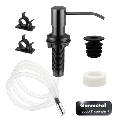 Stainless Steel Soap Dispenser Extension Tube Kit Kitchen Sink Liquid Soap Dispenser Bathroom Lotion Detergent Hand Press Pumps
