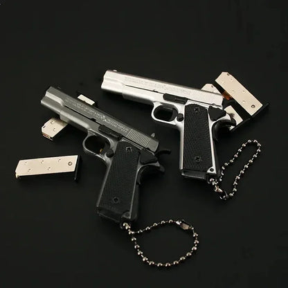 Detachable 1:3 Mini Alloy Colt 1911 Pistol Model PUBG Jedi Toy Gun Keychain Fidget Toy for Boy Collection Adults Chrismas Gift