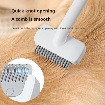 Professional Pet Comb Self Cleaning Smooth Brush for Dogs And Cats Easy to Handle Grooming Tool for Removing Floating Undercoat