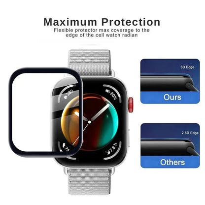 1-3Pcs 9D Curved Film For Huawei Watch fit3 SmartWatch Screen Protector Not Glass Huawey Watch Fit 3 Watchfit3 Full Cover Films