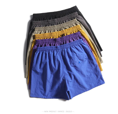 Summer Fashion Men's Fast Dry Cotton Shorts Teens Japan Style Solid Color Simple Casual Loose Ourt Door Sport Half Length Pants