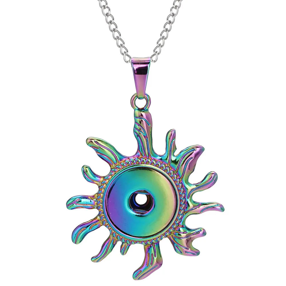 Three Color Snap Necklace Jewelry Simple Snap Pendant Necklace Fit 18mm Snaps Button Jewelry for Women Accessories ZG511