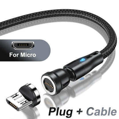 AUFU 5A Magnetic Cable 540 Rotate Fast Charging Magnetic USB Type C Cable For iPhone 14 Samsung Xiaomi Realme Mobile Phone Cable