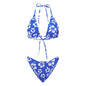 Push Up Bikini Set  For Women Flower Print Sleeveless Bra with Low Waist Briefs Bathing Suit