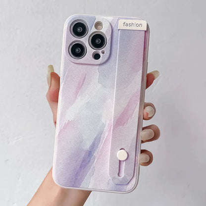 SoCouple Wrist Strap Case For iPhone 11 Case For iPhone 14 13 12 15 Pro Max X XR XS 8 7 Plus SE Gradient Soft Phone Holder Cover