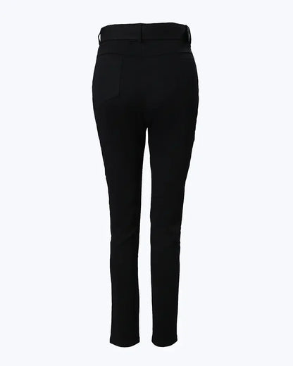 Women's Pants 2023 Spring Trend Fashion High Waist Pocket Design Casual Plain Skinny Daily Long Pants with Belt