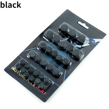 30pcs/set Motorcycle Accessories Head Screw Nut Electroplated Cap Cover Fits Decoration Cover