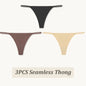 3PCS Seamless Thong Women Thin Strap Low Waist High Flexibility Panties Sexy Underwear Ladies Briefs T-back Comfortable Women
