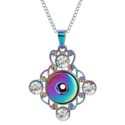 Three Color Snap Necklace Jewelry Simple Snap Pendant Necklace Fit 18mm Snaps Button Jewelry for Women Accessories ZG511
