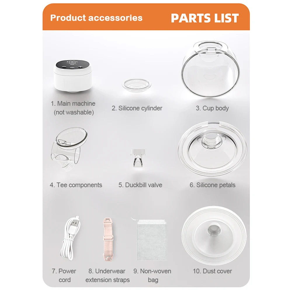 Wearable Breast Pump New Electric Breast Pump Hands-Free Breastfeeding Milk Collector BPA-Free