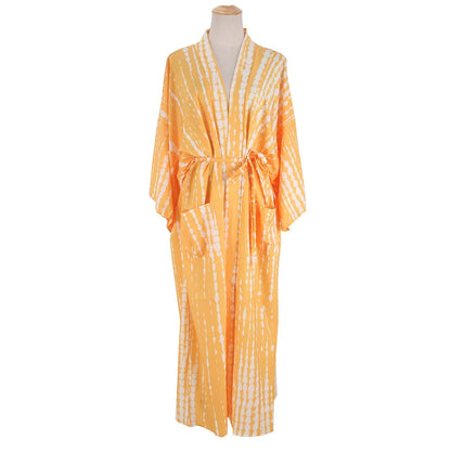 2023 Women Swimsuit Pareo Beachwear Boho Striped Print with Belt Short Sleeve Tunic Cardigan Summer Sexy Kimono Bikini Cover Up