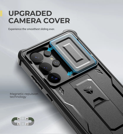 Dexnor For Samsung Galaxy S25 Ultra 2025 Case Full Body Rugged Case with Camera Cover & Built-in Screen Protector Kickstand Case