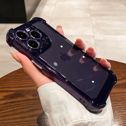 Luxury Clear Shockproof Phone Case For iPhone 15 14 13 12 11 Pro Max X XR XS Max 7 8 15 Plus Transparent Bumper Soft Cases Cover