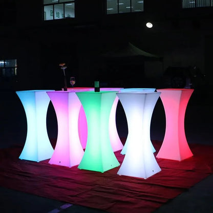 NewOut Door Use Led Illuminated Bar Cocktail Table Rechargeable Bar Plastic Table Lighted Up Coffee Table Ktv Disco Party Supply