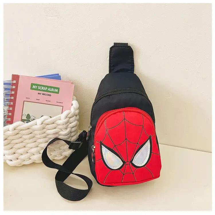Sac bandoulière Marvel Spiderman pour enfants, sac de rangement réglable, sac à bandoulière Kawaii imprimé BD, sac de voyage léger, cadeau