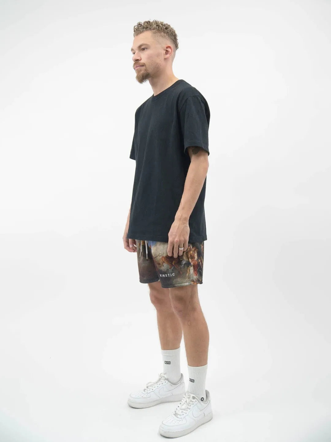2024Summer New Digital Printing American Sports Casual Shorts Mesh Breathable and Loose Men's Short Shorts