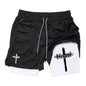 Anime Cross Trend Print Men's Summer Quick-drying Sports Shorts Gym Jogging Training Exercise Men's Fitness Sports 2-in-1 Shorts