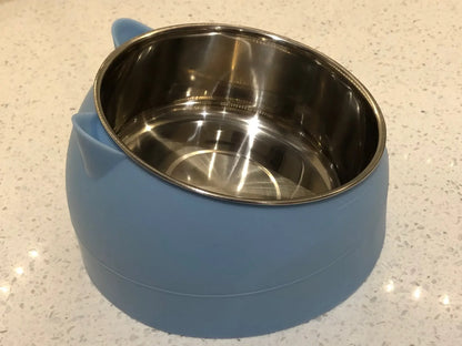 Stainless Steel Cats Food Bowls Non-slip Crash Pets Bowls Lovely Inclined Kitten Puppy Food Drinking Water Feeder Premium Design