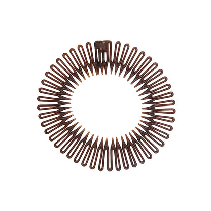 2pcs Rhinestone Plastic Full Circle Stretch Diamond Flexible Comb Teeth Headband Hair Band Clip Face Wash Fixed Hair Accessories