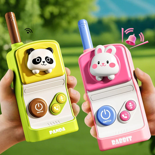 Talkie-walkie électronique pour enfants, 500 m, 2 pièces, radio, téléphone, communication, mini jouet rechargeable pour enfants de 3 ans