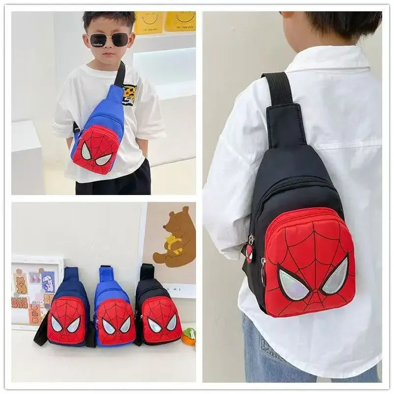 Sac bandoulière Marvel Spiderman pour enfants, sac de rangement réglable, sac à bandoulière Kawaii imprimé BD, sac de voyage léger, cadeau