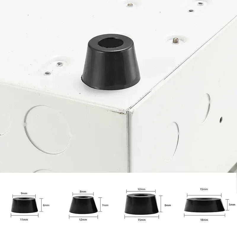 Lot de 8 pieds de meubles antidérapants noirs, coussinets coniques en caoutchouc pour protection de sol
