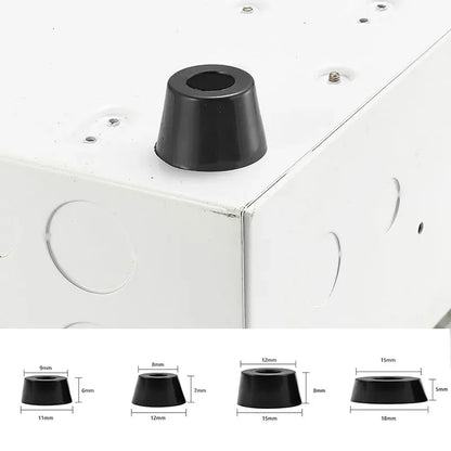 Lot de 8 pieds de meubles antidérapants noirs, coussinets coniques en caoutchouc pour protection de sol