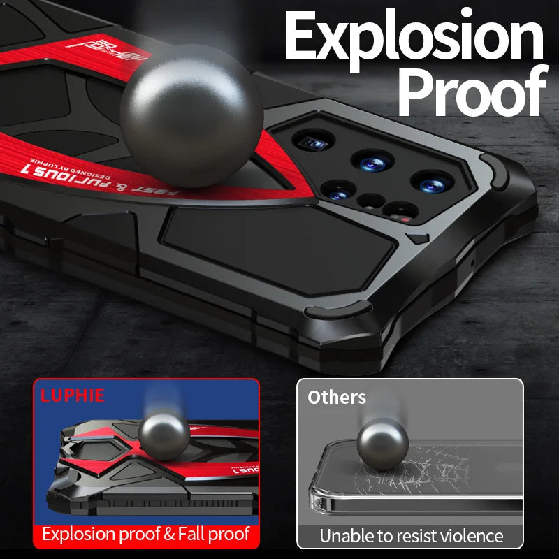 Original Luphie metal Shell For Samsung Galaxy S24 S23 S22 Ultra Military Shock-absorbing Rubber Full Sturdy protective cover