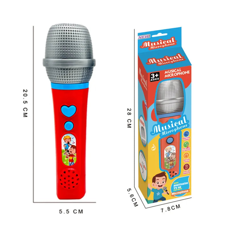 Children Cartoon Fun Singing Amplified Microphone Toys Baby Small Host Microphone Toys Education Enlightenment Singing Toys