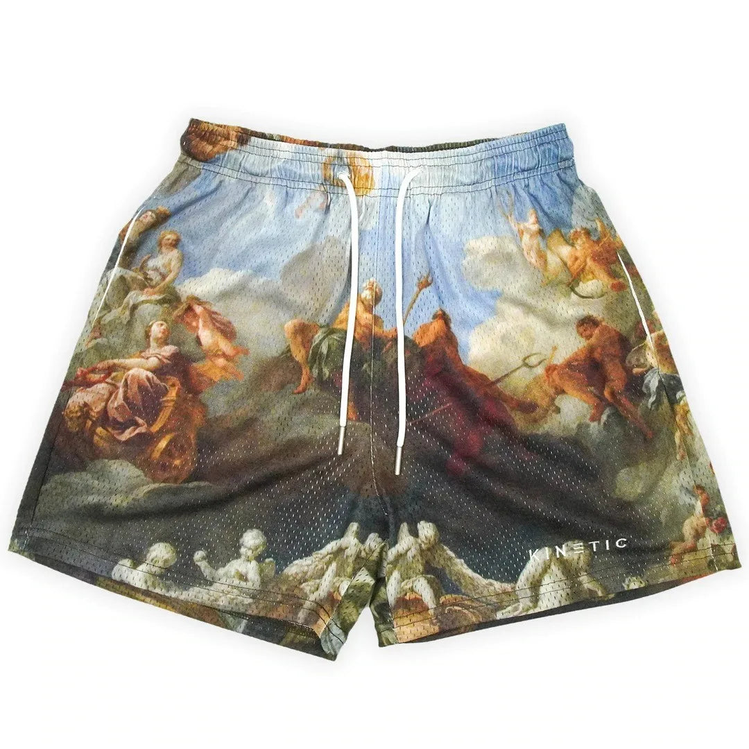 2024Summer New Digital Printing American Sports Casual Shorts Mesh Breathable and Loose Men's Short Shorts