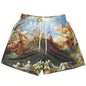 2024Summer New Digital Printing American Sports Casual Shorts Mesh Breathable and Loose Men's Short Shorts