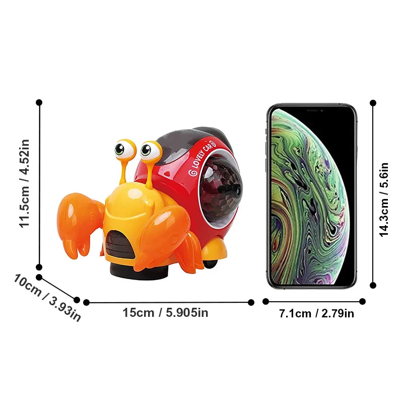 Children's electric universal snail hermit crab light music detachable electric puzzle early education toy without battery