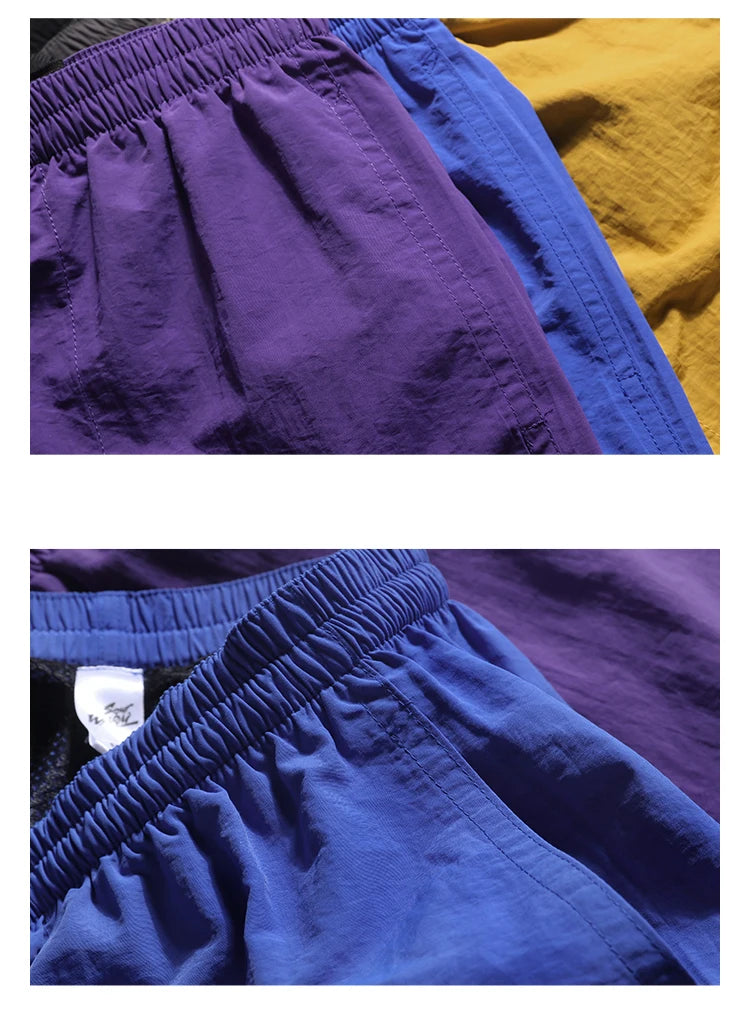 Summer Fashion Men's Fast Dry Cotton Shorts Teens Japan Style Solid Color Simple Casual Loose Ourt Door Sport Half Length Pants