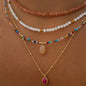 Summer Fashion Multilayer Handmade Mixed Chain For Woman Bohemian Necklaces Water Droplet Crystal Pendant Jewelry Gift 2023 New