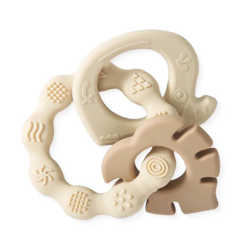 1Pcs Baby Silicone Teether Ring BPA Free Rattles Bracelet Food Grade Newborn Baby Accessories Cartoon Silicone Teething Toys