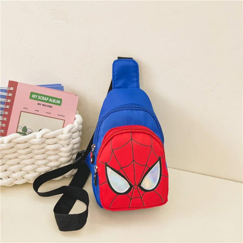 Sac bandoulière Marvel Spiderman pour enfants, sac de rangement réglable, sac à bandoulière Kawaii imprimé BD, sac de voyage léger, cadeau
