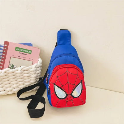 Sac bandoulière Marvel Spiderman pour enfants, sac de rangement réglable, sac à bandoulière Kawaii imprimé BD, sac de voyage léger, cadeau