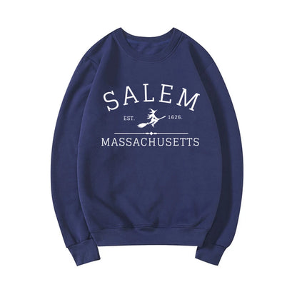 Salem Massachusetts Crewneck Halloween Sweatshirt Salem Witch Sweater Halloween Witchy Sweatshirts Women Graphic Hoodies Top