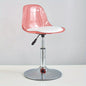 Adjustable Modern Bar Stool with Transparent Backrest Metal Frame Upholstered Seat with Lifting and Rotating Function