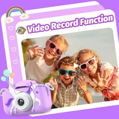 INOCTI Kids Digital Camera, Toddler Video Camera, 1080P HD Dual Lens, For 3-12 Year Old Girls Christmas Birthday Gifts Toys