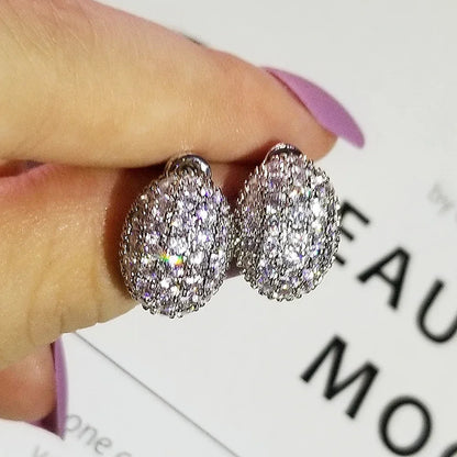 Classic Design Romantic Jewelry 2024 Fashion AAA Cubic Zirconia Stone Stud Earrings For Women Elegant Wedding Jewelry Gift E5893