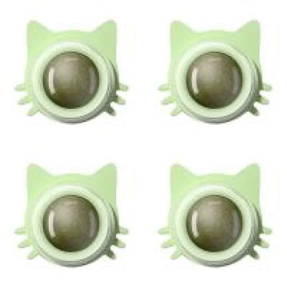 Lot de 1 à 5 balles murales rotatives à l'herbe à chat pour chaton, jouets à mâcher à lécher, nettoyage des dents, jouet à mordre pour chat d'intérieur, fournitures pour animaux de compagnie