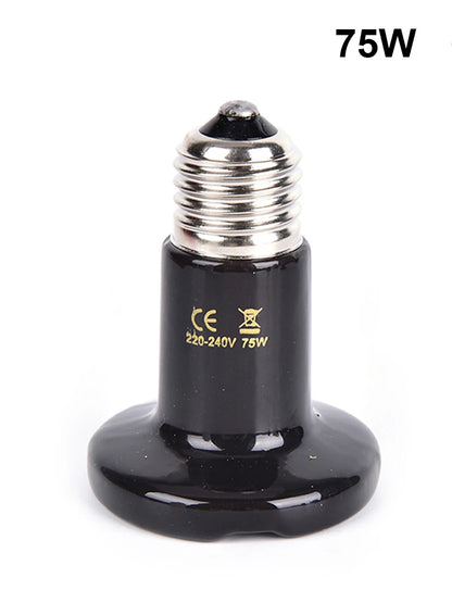 Reptile Heat Lamp Black Infrared Ceramic Emitter Heat Light Bulb Pet Brooder 220-240V Touch Lamp For Chameleon Cage Snake Tank