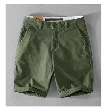 2025 Summer New Casual Cargo Cotton Shorts for Men Clothing Straight Big Pockets Solid Color Summer Pants FY7701