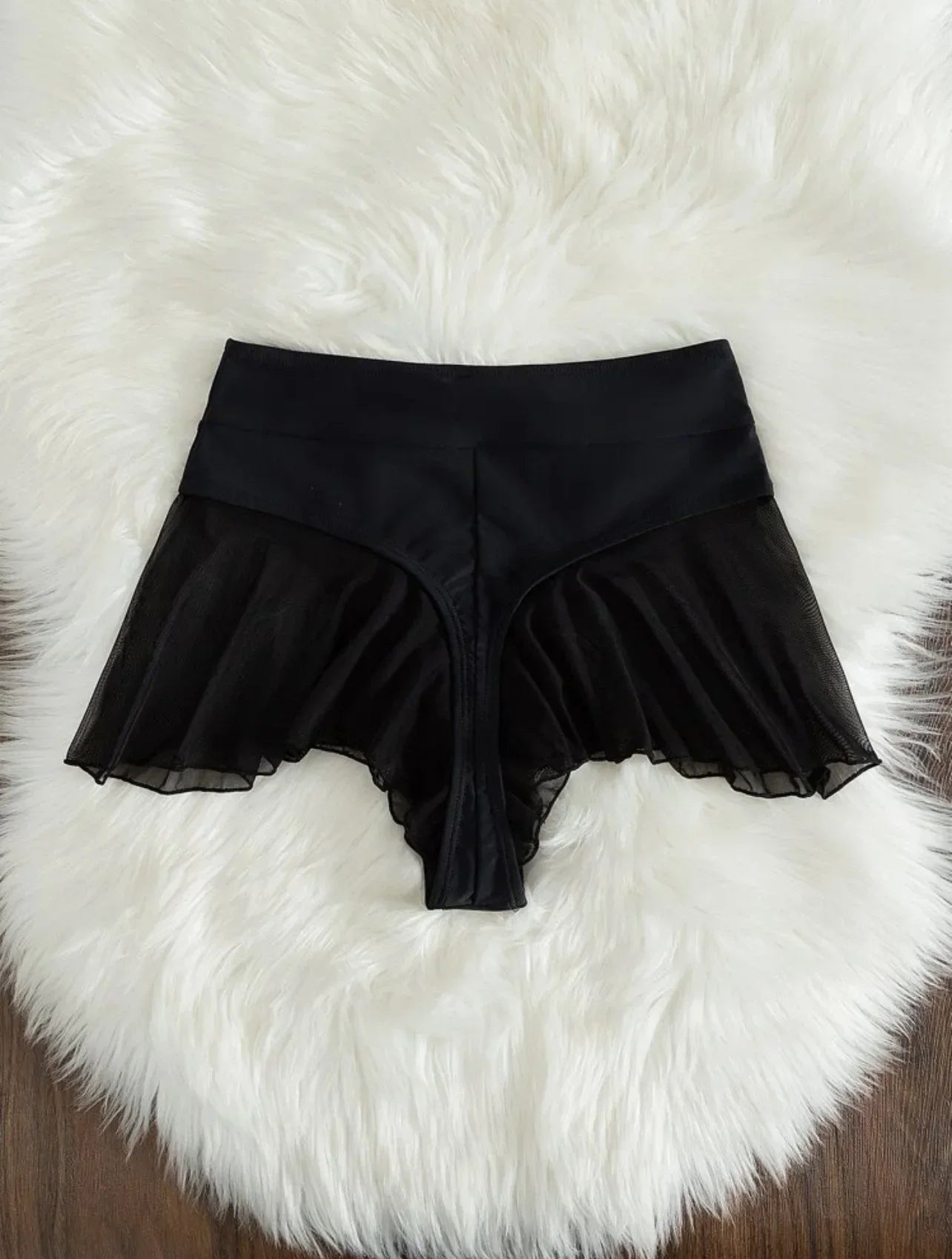 2025 New Thong Sexy Swim Panty for Women High Waist Beachwear Swimwear Ruffle Solid Swim Trunk Cute Beach Shorts Bathing Suit