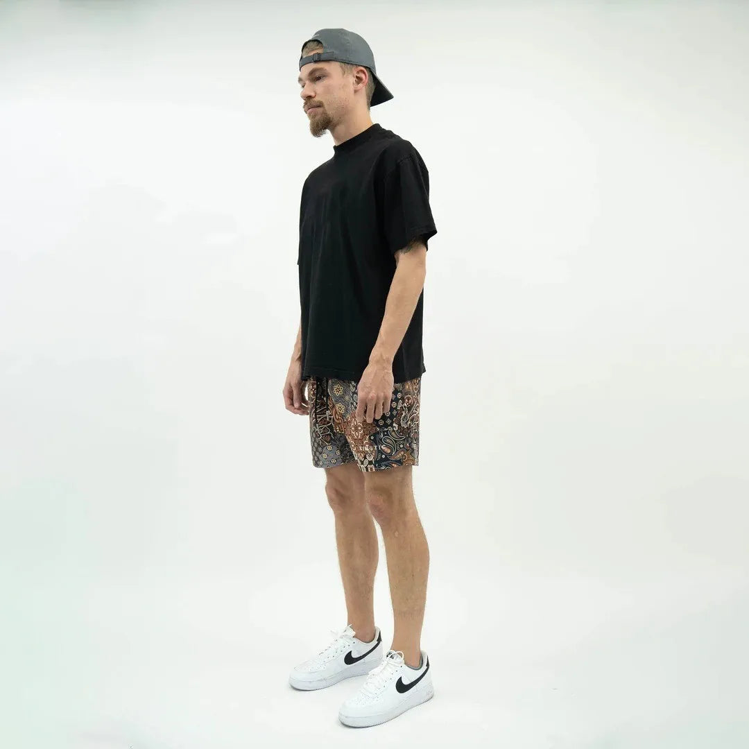 2024Summer New Digital Printing American Sports Casual Shorts Mesh Breathable and Loose Men's Short Shorts