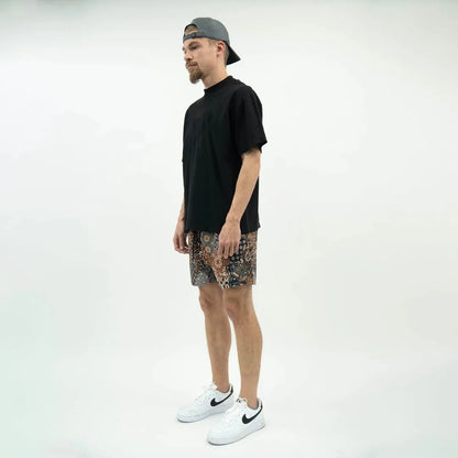 2024Summer New Digital Printing American Sports Casual Shorts Mesh Breathable and Loose Men's Short Shorts